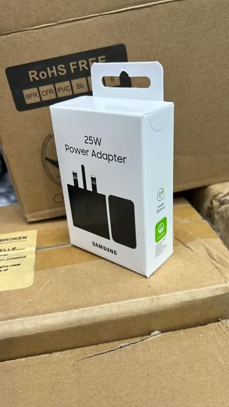 شارژر دیواری 25وات سامسونگ اورجینال برد مشکی سلوم  فول ای سی پک جدید