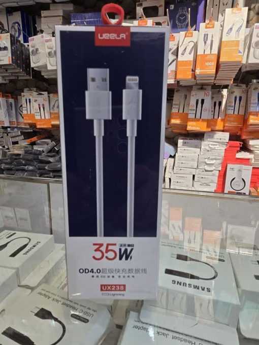 کابل شارژر اورجینال آیفون مدل UX238 برند یولر، تمام مس، با دو پورت USB