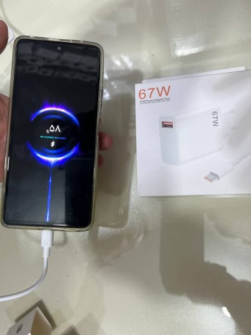 شارژر دیواری 67 وات Xiaomi با کابل Turbo Charge