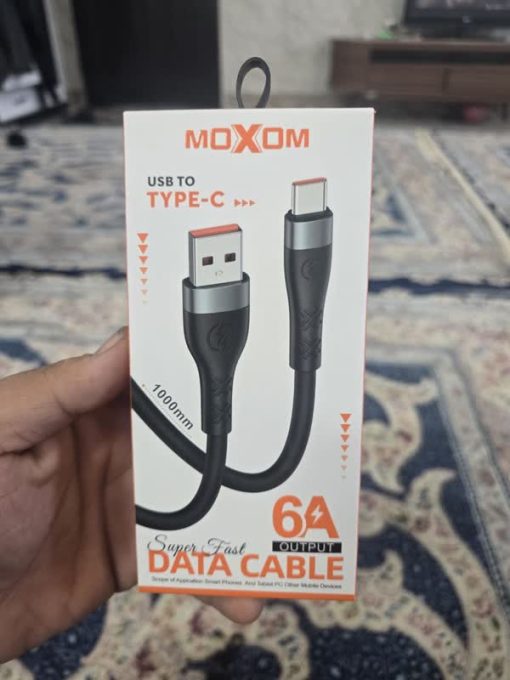 کابل شارژر موکسوم تایپ سی 6امپر ژله ایی