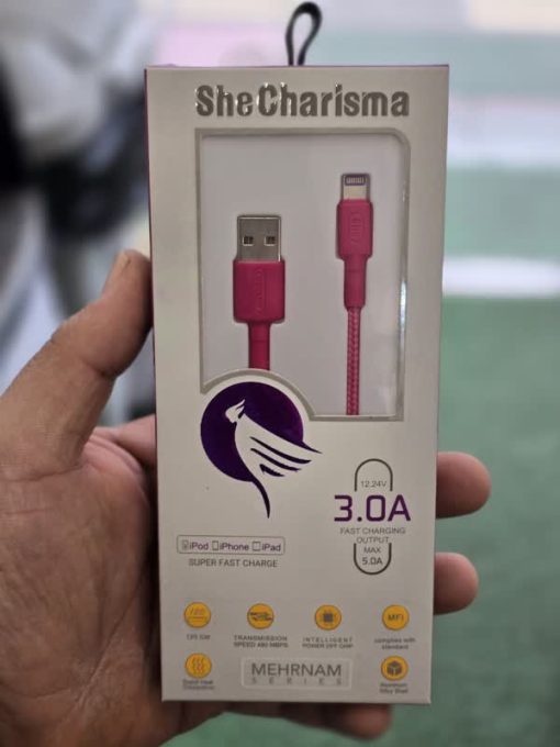 کابل شارژر شیائومی (Xiaomi) کاریزما آیفون مدل مهرنام، گارانتی 18 ماهه تعویض