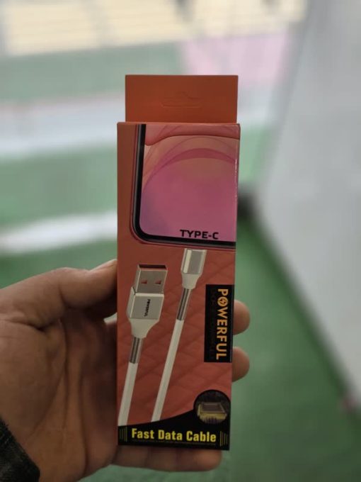 کابل شارژر پاور فول مدل p70تایپ سی طول1متر